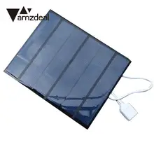 Amzdeal 3,5 Вт 6 в панели солнечных батарей путешествия открытый аккумуляторный, с подзарядкой от USB зарядное устройство для смартфона