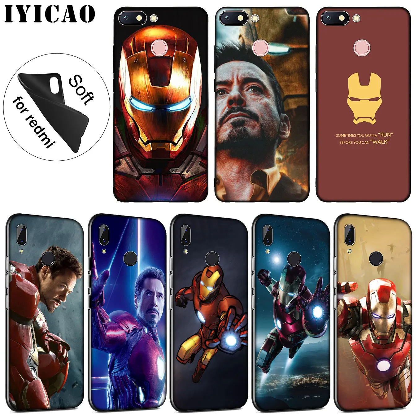 IYICAO Железный человек Marvel Мягкий силиконовый чехол для телефона Xiaomi Redmi K20 8A 7A 6A 5A S2