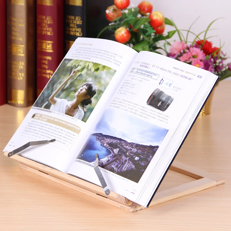  Creative Wooden Frame Reading Bookshelf Bracket Book Bookends Tablet PC Support Music Stand Wood Ta