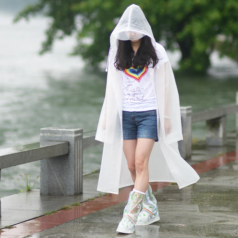 Translucent fashion adult long hooded Yupi raincoa...