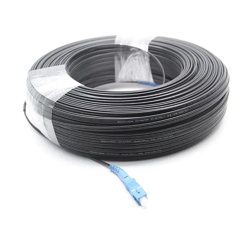 

20m Fiber Optic Drop Cable Patch Cord Outdoor FTTH SC/UPC to SC UPC Singlemode Simplex 3 Steel Wire Strength