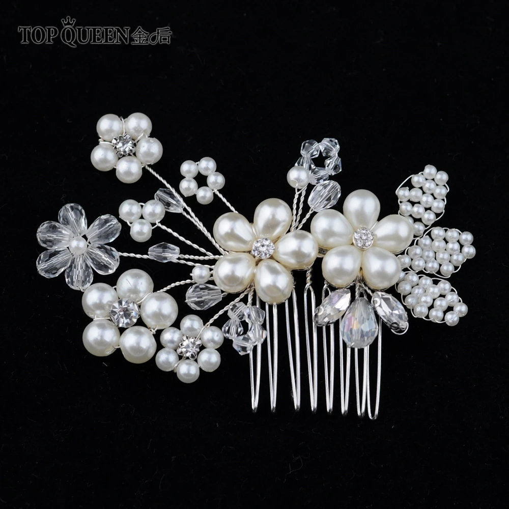 

TOPQUEEN HP37 Wedding Tiara Bridal Combs Wedding Headwear Pearls Wedding Hair Accessories Bridal Headdress Wedding Hair Comb
