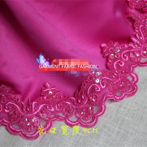 

High-grade gold and silver color red luxury corded beaded sequined lace garment accessories