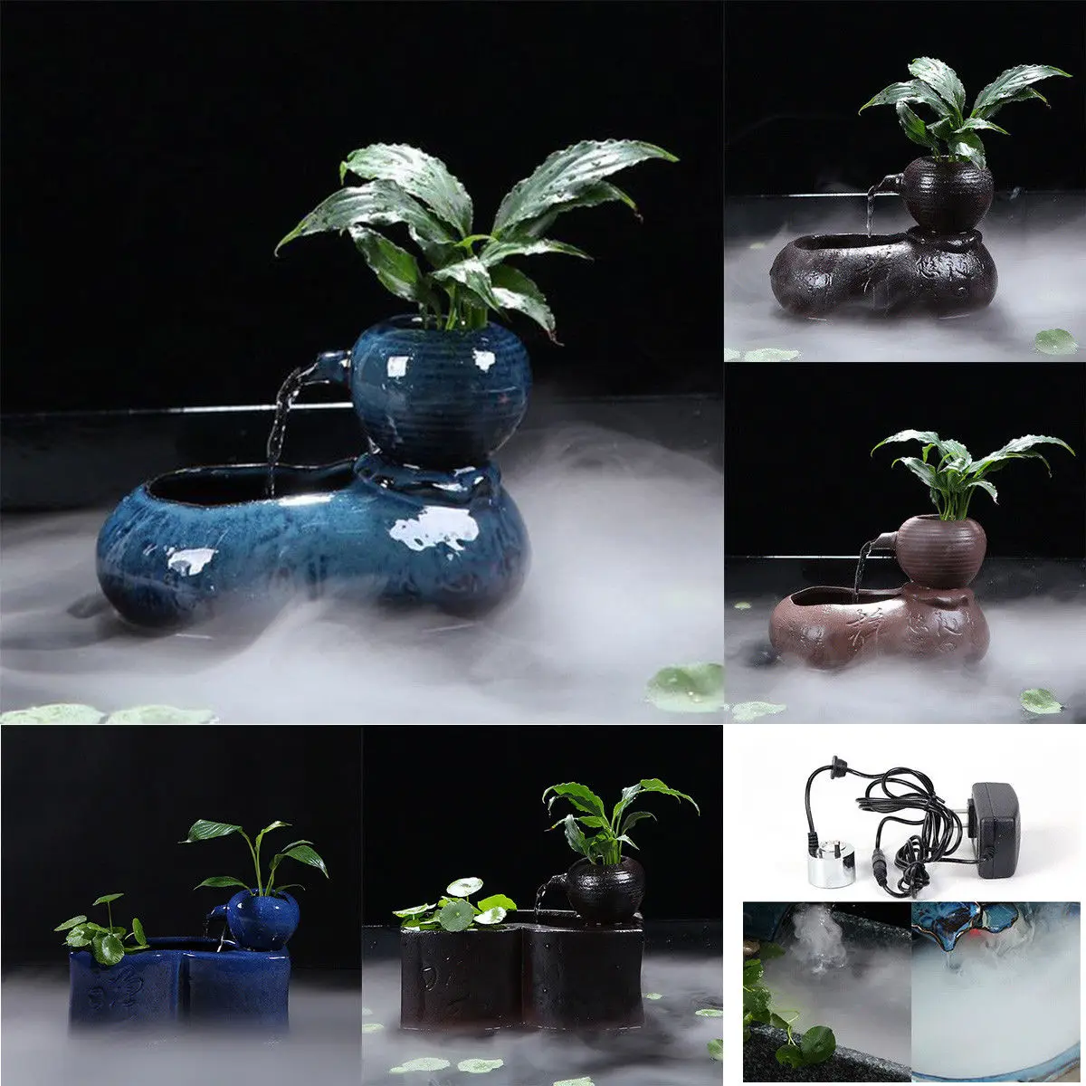 

Ceramic Desktop Indoor Water Fountain Ornaments Home Table Decoration E
