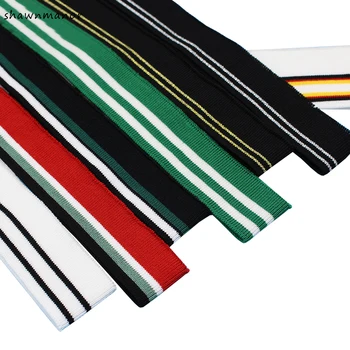 

2PCS Elastic Knitted Striped Rib Fabric Of Sewing Cuffs Waistband Leg Rib Collar Sleeve