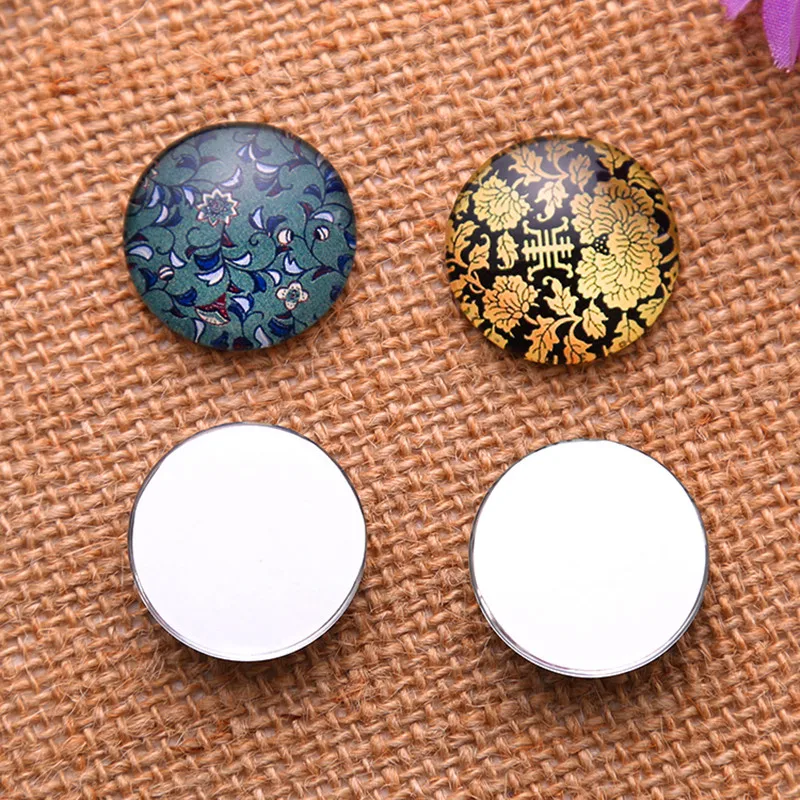 100Pcs Mixed Flowers Round Glass Cabochons Cameos Dome Seals Crafts Making 8mmcraft making