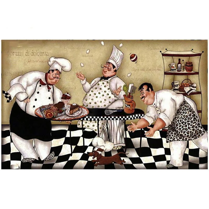 

Cross Stitch Painting Cook 5D DIY Diamond Wall Sticker By Number Kit Handmade Suitable Canvas Mosaic Full Square Drill Home Deco