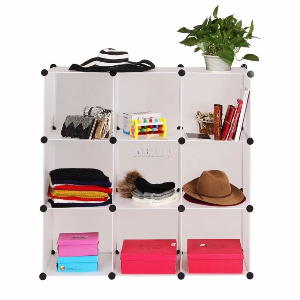 

Homdox 9 Cubes Space Saving Storage Closet Organizer for Shoe Clothe Bedroom Furniture Translucent N18*