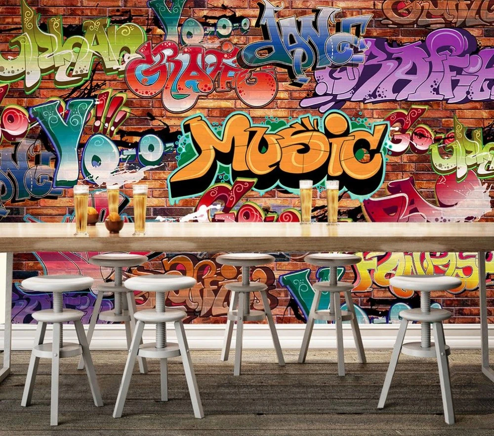 カスタム3d Mural壁紙ヨーロッパスタイルレンガ壁グラフィティ文化papel Parede Mural壁紙家の装飾 Wallpaper Home Decor European Brickscustom 3d Mural Wallpaper Aliexpress