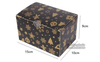 

15*10*9cm Red / Black Christmas Candy Boxes Baking Pastry Packaging Wedding Party Favor Candy Gift Box 100pcs/lot