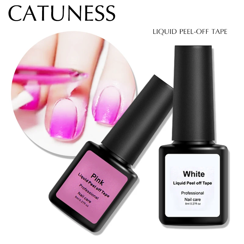 

CATUNESS Nail Gel Polish White Pink Tape Peel off Easy To Cleaned Foundation Skin Protection Liquid Lamp Gel Fence Varnish Art