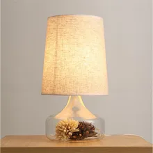 Современная мода ручной страна прозрачная стеклянная ваза ткань Led E27 настольная лампа для свадебного декора Гостиная Спальня Ресторан 1452