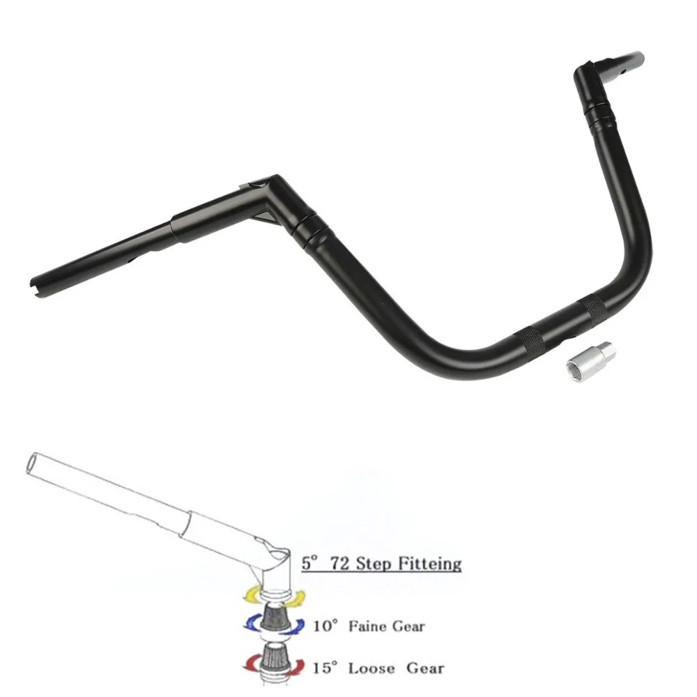 1" Rise 1-1/4" руль черный для Harley Softail Deuce тонкий Fat Boy Switchback