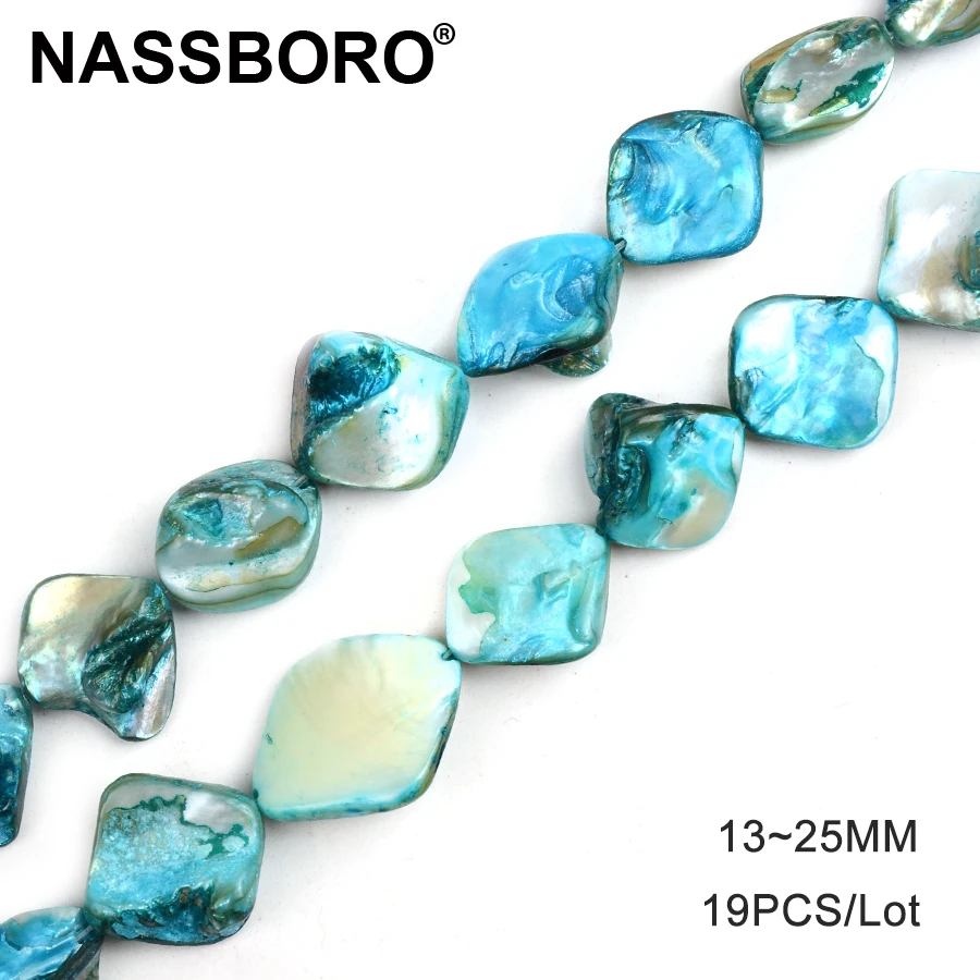 

Freeform Irregular Shape Blue Shell Beads Spacer Nautral Stone Beads for Jewelry Making DIY Necklace Bracelet Wholesale Bead