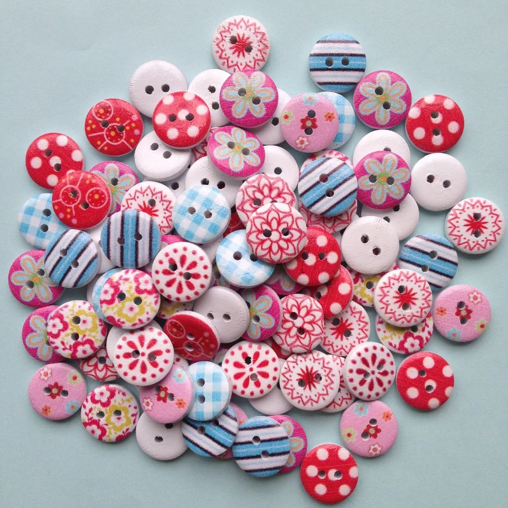 Free Shipping100 150PCS lovely flowers painted wooden decorative