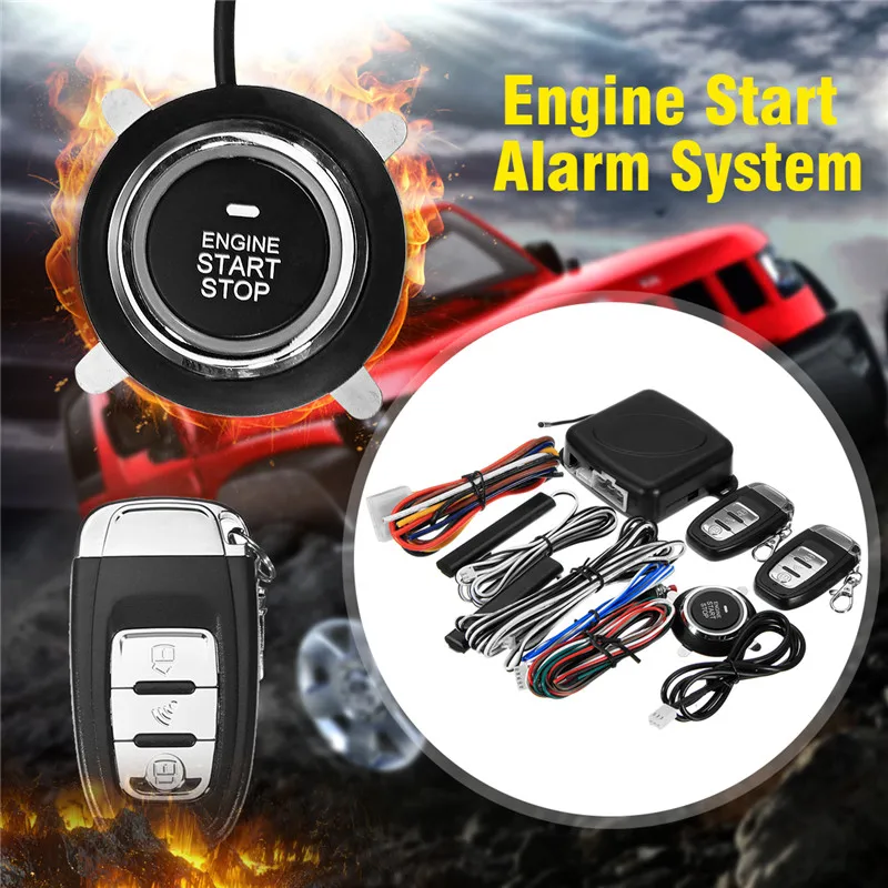 

2018 New Arrival 9Pcs Car SUV Keyless Entry Engine Start Alarm System Push Button Remote Starter Stop Auto