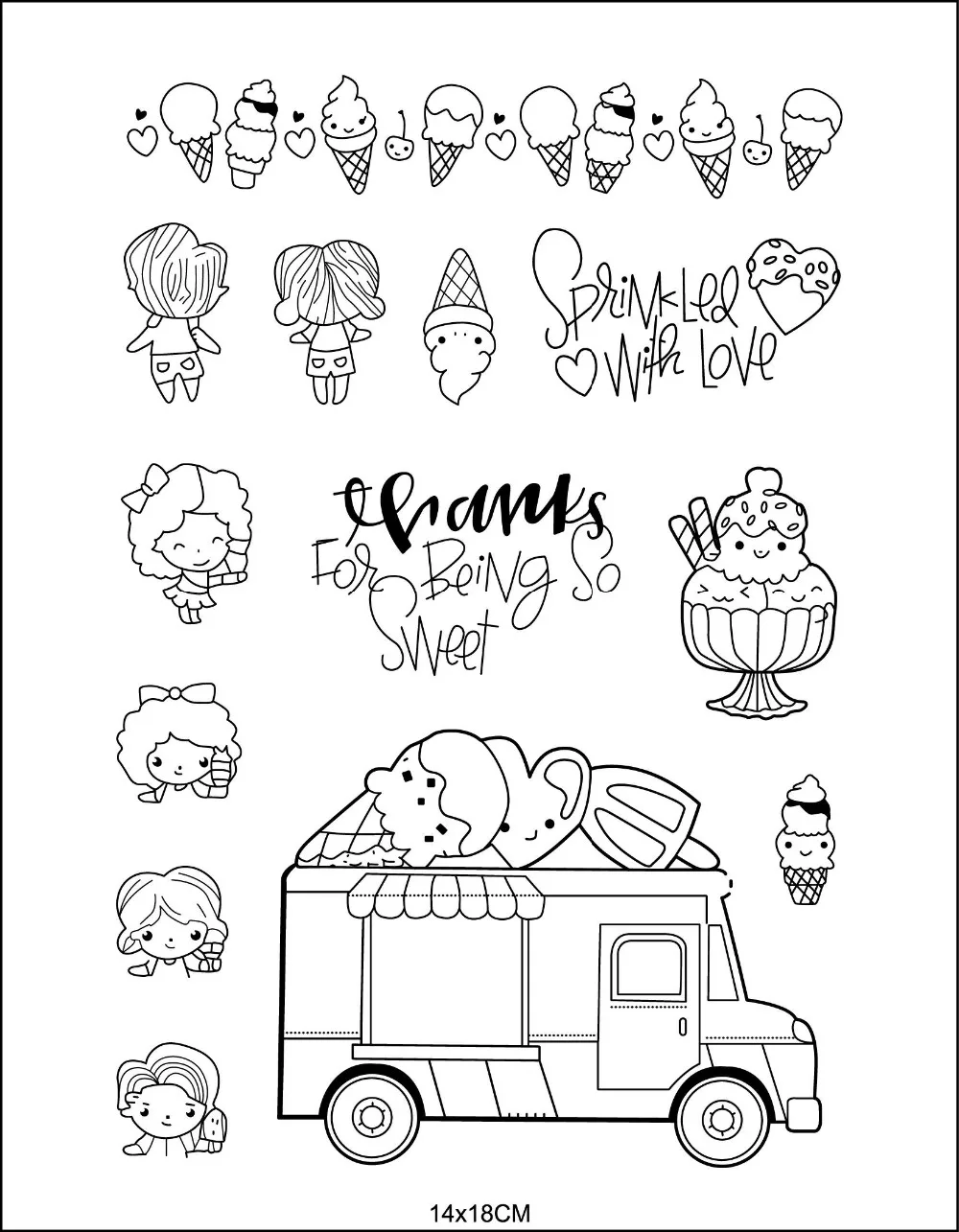

ICE cream Girl stamp Clear Stamp for Scrapbooking Transparent Silicone Rubber DIY Photo Album Decor 812