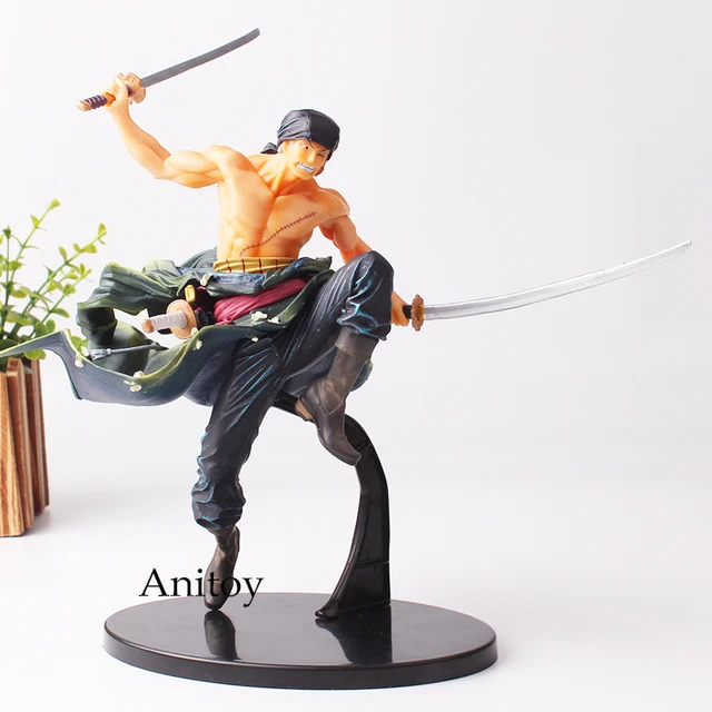 Cheap One Piece Figure One Piece Anime Roronoa Zoro Action Figure Fighting Jump Toy 19cm KT4672                                       