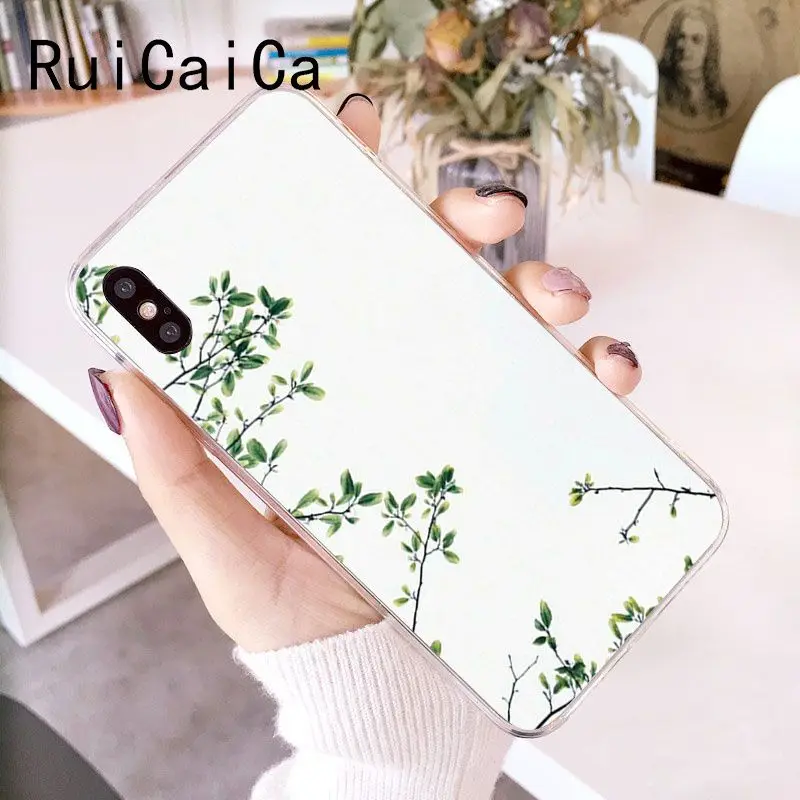 Watercolor plants with flowers