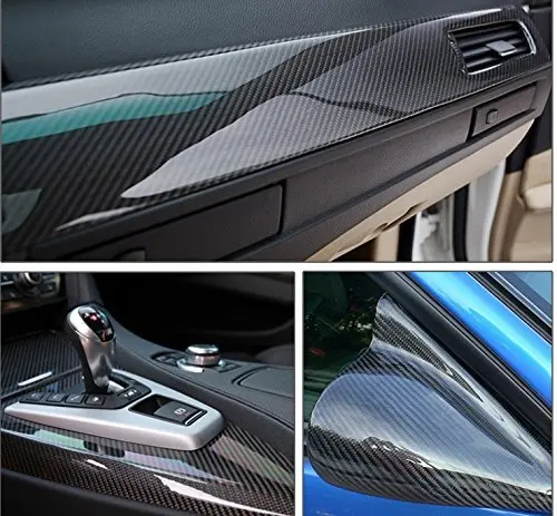 Glossy Black 5D Carbon Fiber Vinyl Film Applied Details