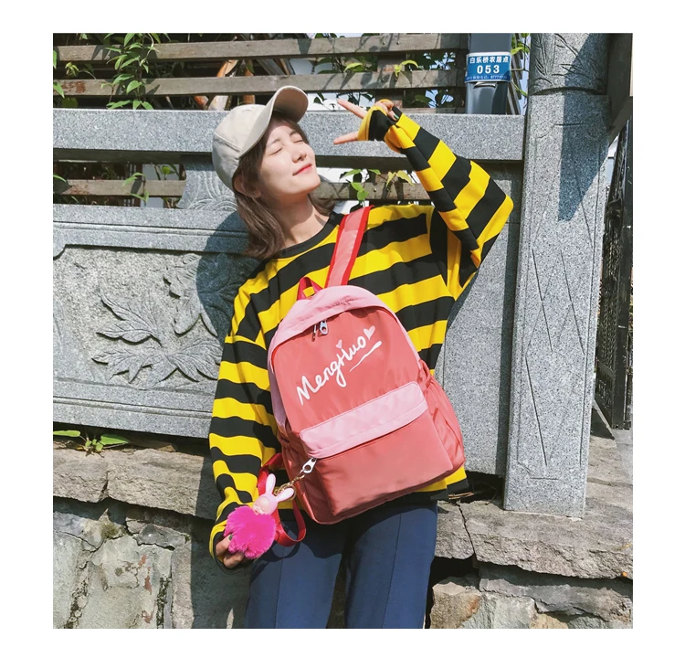 Menghuo Women Waterproof Nylon Backpack Female Rucksack School Backpack for Girls Fashion Travel Bag Bolsas Mochilas Sac A Dos--_34_10