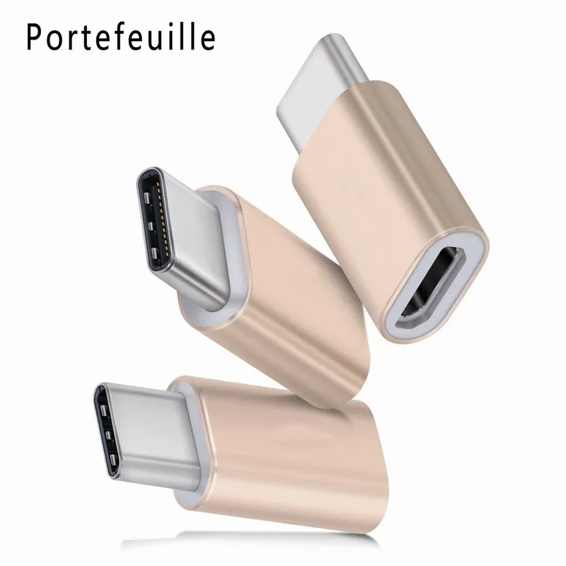 3PCS Portefeuille Type-C to Micro USB Adapter for Xiaomi Mi5 Mi6 mi5s 5x Mi 5 6 Huawei Honor 9 8 V9 Samsung S8 Type C USBC Cable (1)
