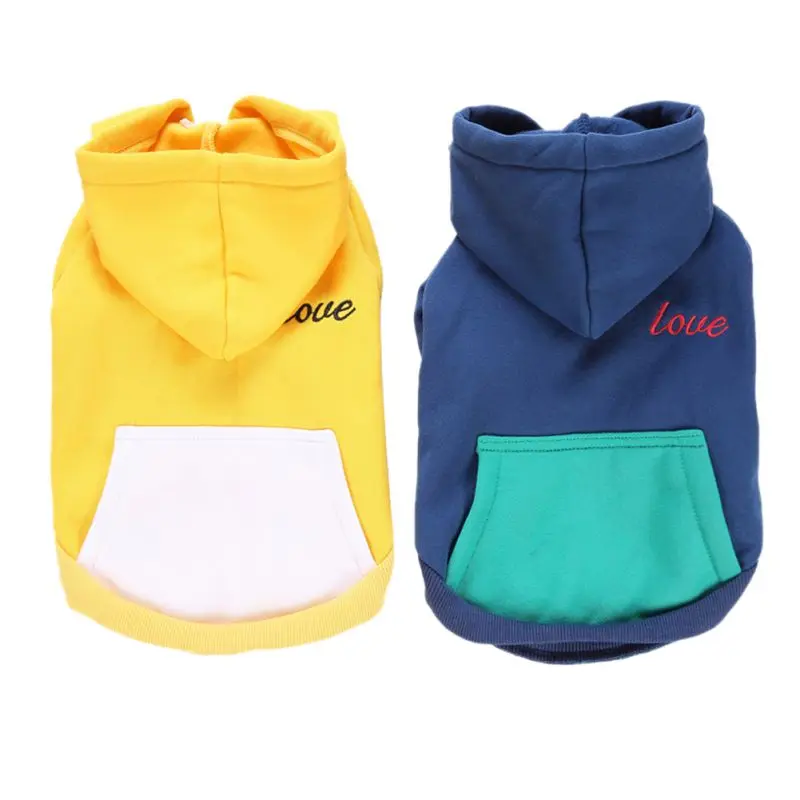 

Pet Dog Cap Hoodies Puppy Solid Clothes with Zipper for Winter Autumn Pet LOVE Letter Casual Costume Pet Clothes Supplies