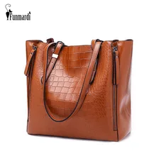 FUNMARDI Роскошная Сумка Женская Сумка Дизайнерские сумки через плечо из кожи аллигатора Для Женшин Модные двойные Сумка-тоут на молнии Дамы WLAM0262