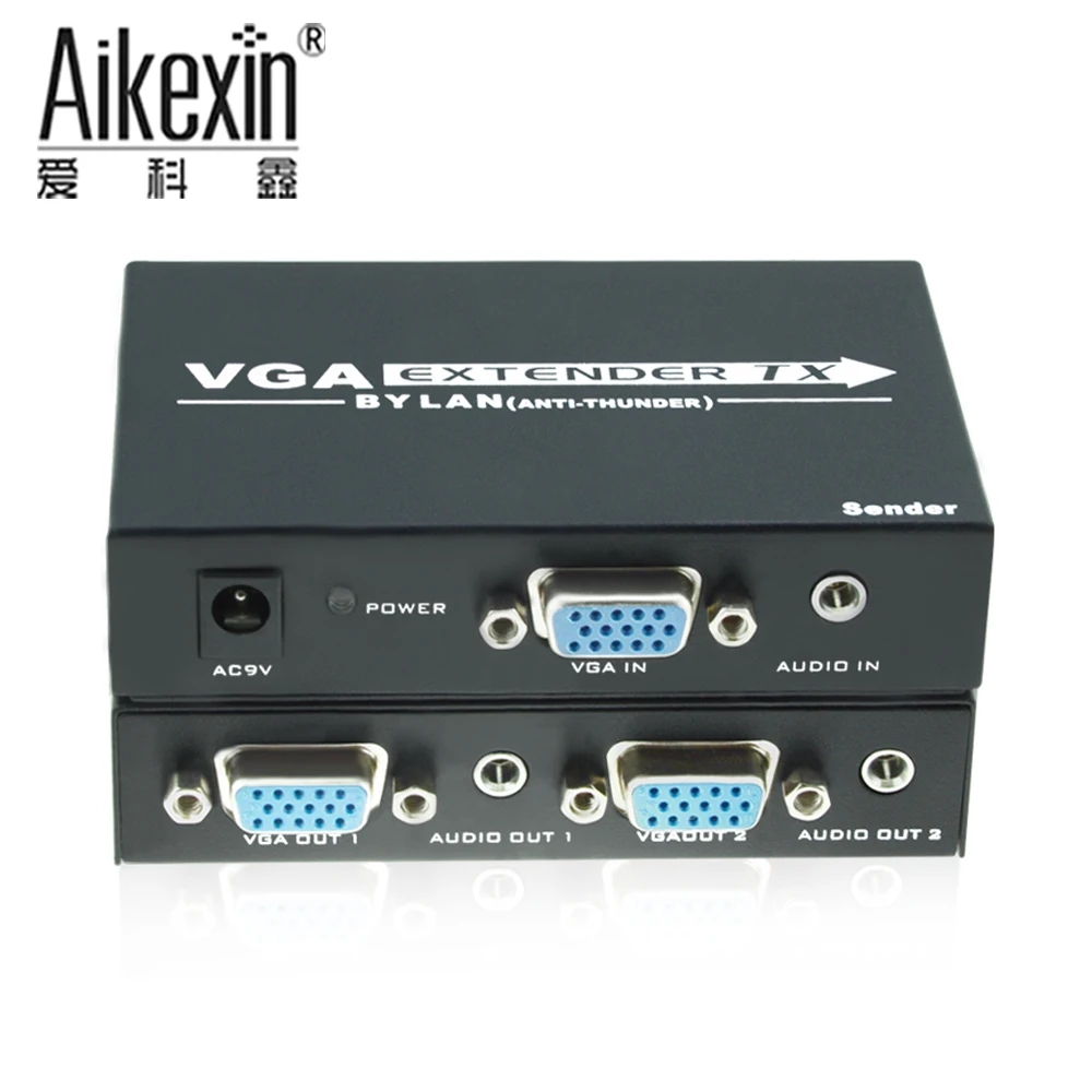 VGA Extender 300m with Audio Aikexin VGA Extender by CAT5e 6 Ethernet Cable with Audio Up