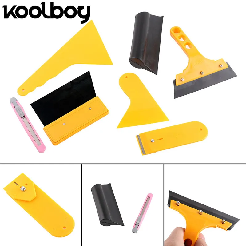 

Koolboy 7Pcs/Set Wrap Car Tools Glass Window Cleaning Film Scraper Art Knife Snow Scraper Application Tint Tools D25