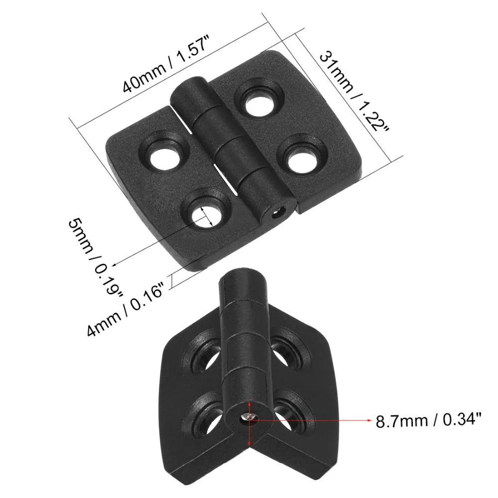 Us 3 26 12 Off Uxcell Hot Selling 5pcs 40 X 31 X 8 7mm Cabinet Gate Closet Door Abs Nylon Hinge Fit For M5 Install Hole Cabinet Doors Tool Box In