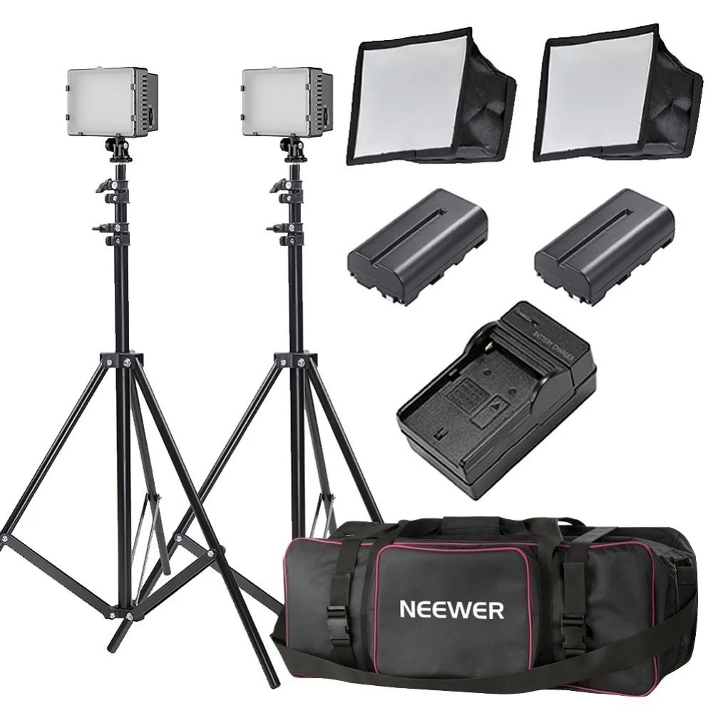 

Neewer 2x160 LED Dimmable Ultra High Power Panel Lighting Kit for Digital Camera Camcorder US P