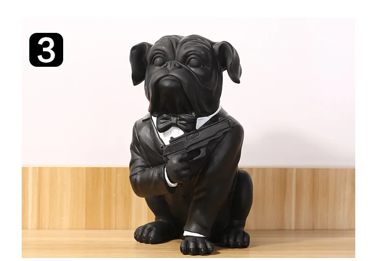 Новая творческая личность Французский бульдог Осьминог хип-хоп Моделирование смолы собака украшения Фигурка Статуя искусственный лучший подарок - Цвет: 3