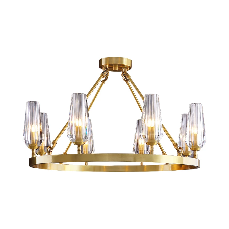 

JAXLONG Modern Round Hanging Lamp Living Room Luxury Copper Restaurant Loft Vintage Pendant Lights Bedroom Decor Light Kitchen