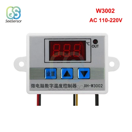W3001 W3002 W3230 светодиодный цифровой терморегулятор 12 В 24 В 220 В переключатель контроля нагрева и охлаждения - Цвет: W3002 AC 110-220V