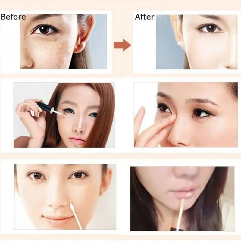1PC Skin Concealer Liquid Concealer Convenient Pro Eye Face Concealer Cream Face Makeup Corrector For Face 2 Colors
