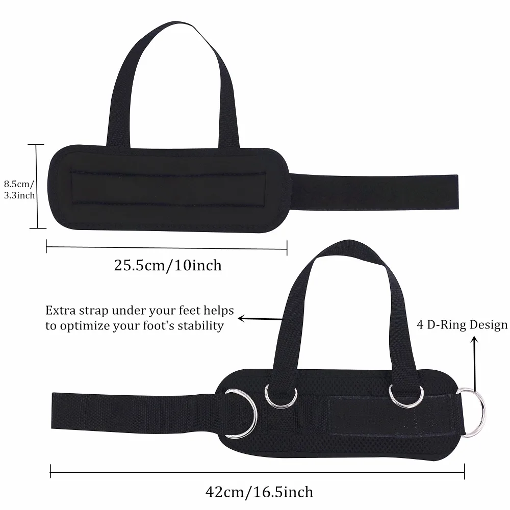 1 пара 4 D-Ring лодыжки ремни для сопротивления группы тренажерный зал кабель машины толстый неопрен мягкий лодыжки манжеты для глюта и тренировки ног
