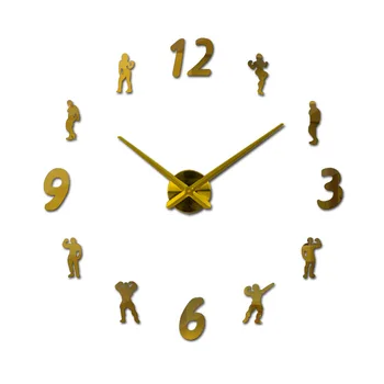 

new mirror effect diy digital Europe style still life Living room wall stickers home decoration quartz big watch wall clock