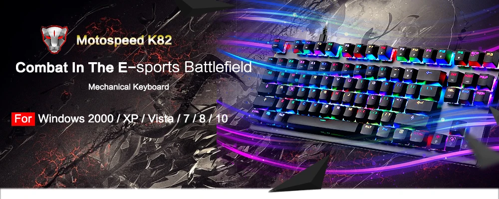 Новинка Motospeed K82 PUBG игровая механическая клавиатура RGB светодиодный Подсветка USB Проводная 87 клавишная клавиатура для игр Esports