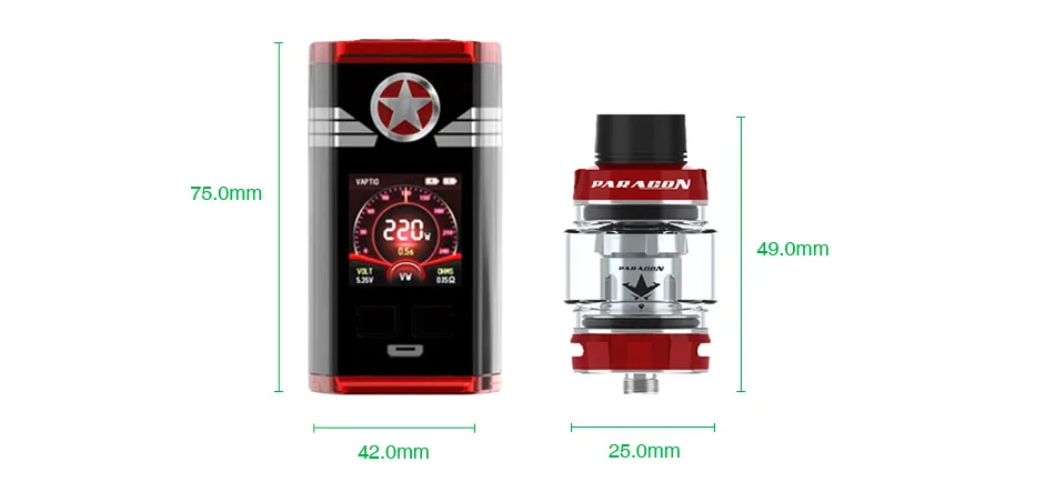 Vaptio Capt'n 220W TC Kit with Paragon Tank