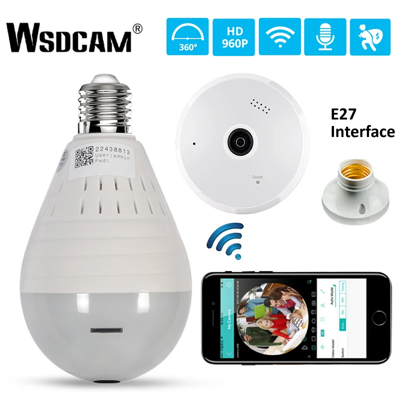 960P 360 Degree Wireless IP Camera Fisheye Panoramic Surveillance