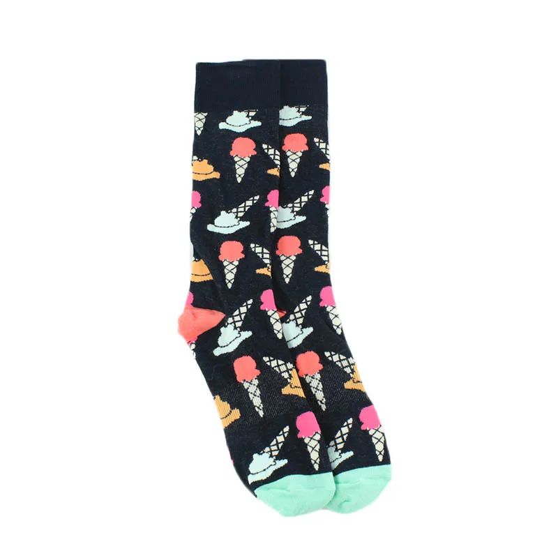 Осень/зима продукт Harajuku Хип Хоп лоскутное искусство креативные унисекс забавные счастливые носки пицца фрукты еда собака Calcetines носки - Цвет: 3