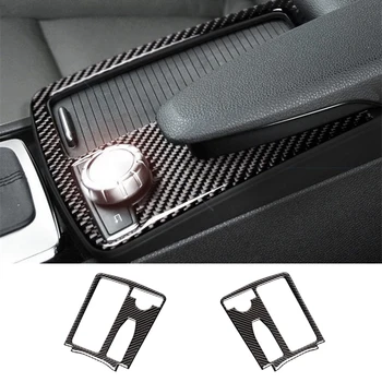 

Car Carbon Fiber Central Control Water Cup Panel Cover Sticker For Mercedes Benz C Class W204 C200 C300 C180L E Class W212