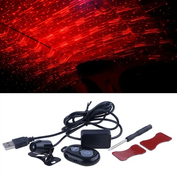 

1.5m LED Red Atmosphere Light Set Decorative Car Ceiling Lamp Interior Ambient Meteor Voice control Useful Practical