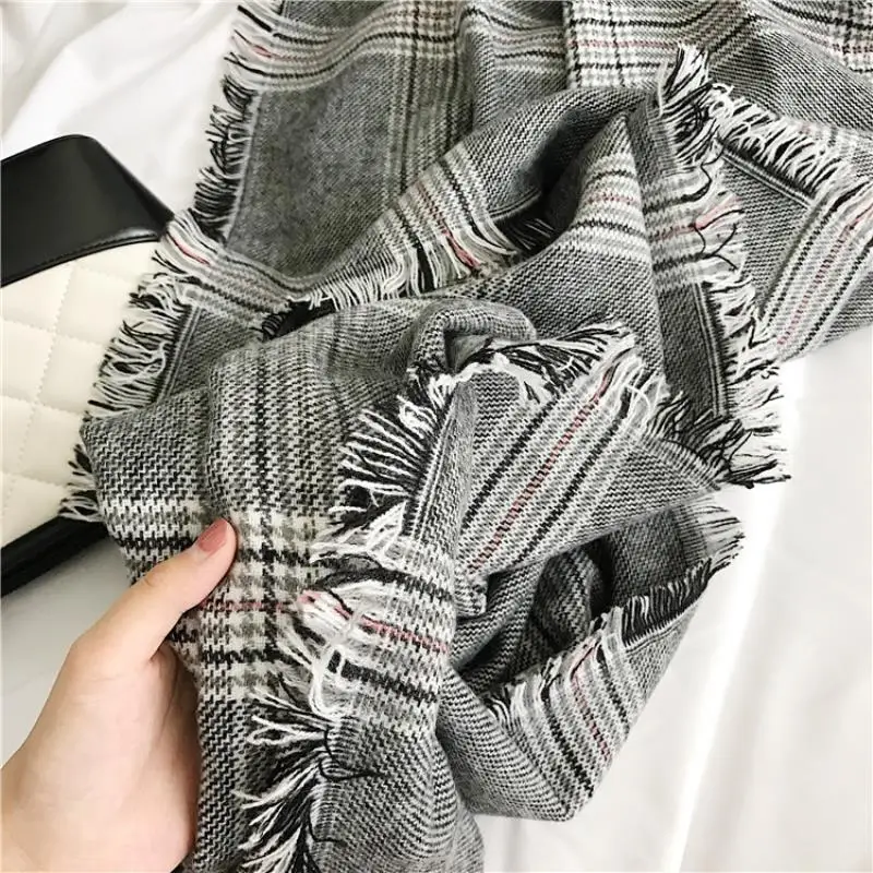 3 Colors High quality fashion lady feel camel dark plaid scarf thick autumn and winter models large shawl