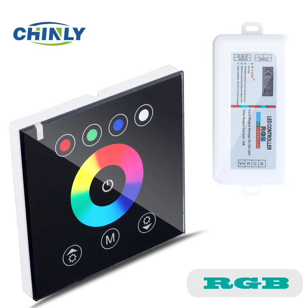 RGB контроллеры 2 4 ГГц беспроводной черный переключатель сенсорный настенный
