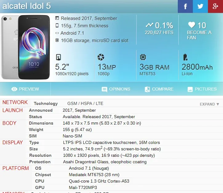 ЖК дисплей для Alcatel Idol 5 6058D 6058X 6058 сенсорный экран в сборе сменный дигитайзер