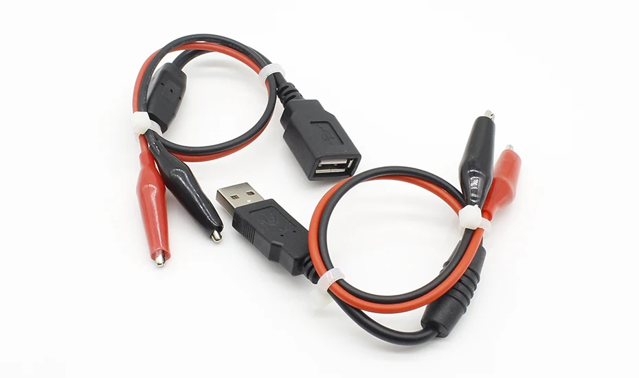 1 пара USB зажим-крокодил провод мужской/женский к USB тестер детектор постоянного тока измеритель напряжения мощность амперметра измеритель мощности