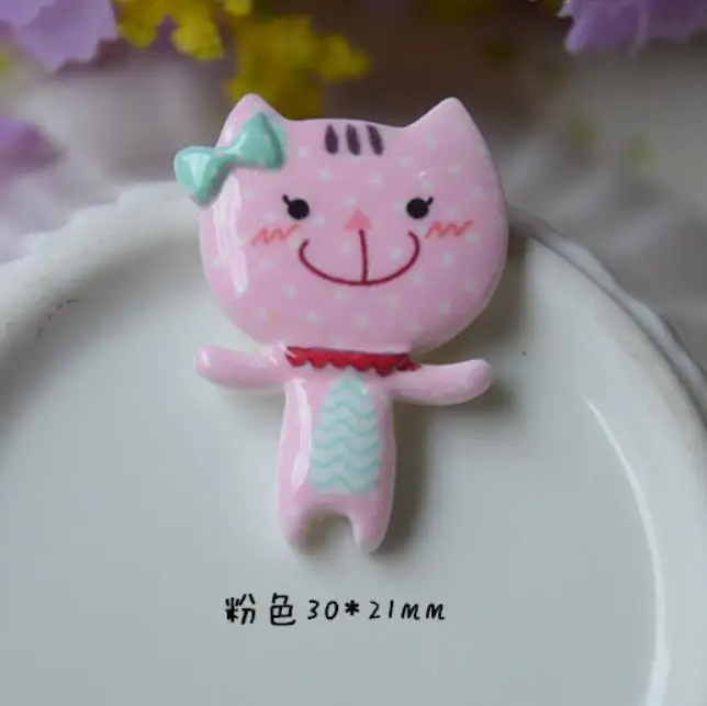 Серебристый Kawaii плоские бусины Мини Смола милый Кот Кабошон для волос бант центр "сделай сам", Скрапбукинг ремесленничество - Цвет: Серебристый
