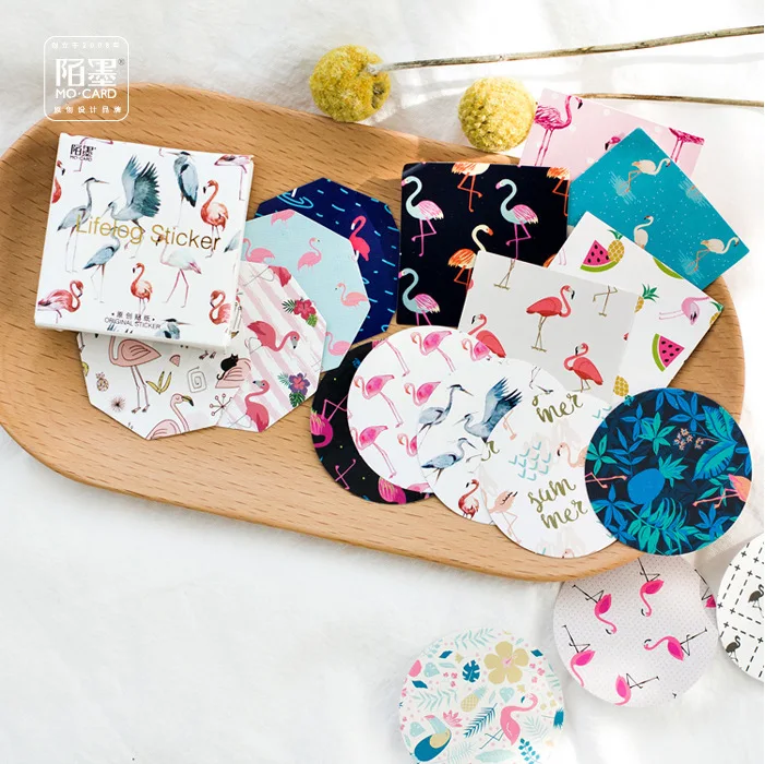 45pcs Kawaii Cute Mo Mo Sticker Flamingo Dream Color Album Phone